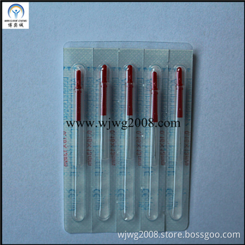 0.16X15mm Red Plastic Handle Needle with Guide Tube